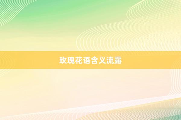 玫瑰花语含义流露